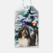 Shih Tzu Kerstmis Cadeaulabel (Achterkant)