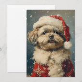 Shih Tzu Kerstmis Feestdagenkaart (Voorkant / Achterkant)