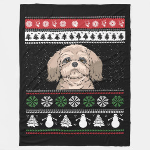 Shih Tzu Kerstmis Fleece Deken