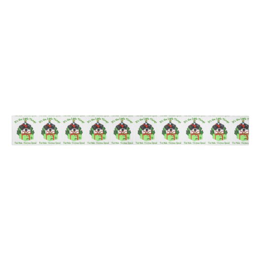 Shih Tzu Kerstmis Grosgrain Lint (Voorkant)