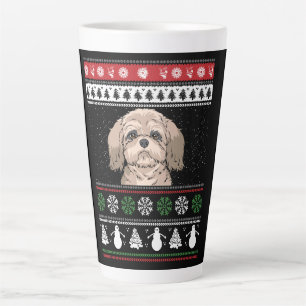 Shih Tzu Kerstmis Latte Mok