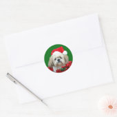 Shih Tzu Kerstmis Ronde Sticker (Envelop)