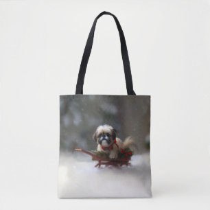 Shih Tzu Kerstsneeuw winter Draagtas