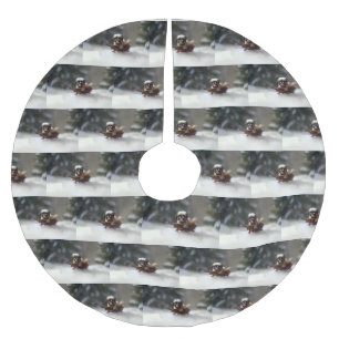 Shih Tzu Kerstsneeuw winter Kerstboom Rok