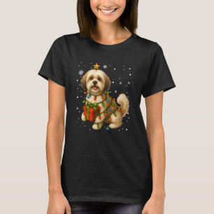 Shih Tzu Kersttrui Xmas Boom Lichtjes Huisdier Hon T-shirt
