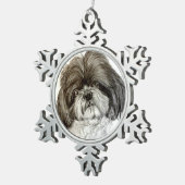 Shih Tzu kerstversiering door Carol Zeock Tin Sneeuwvlok Ornament (Rechts)