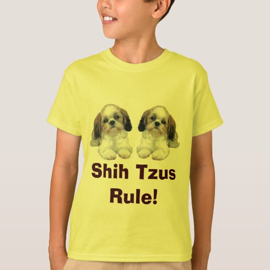 Shih Tzu Kinder T-Shirt Puppies Rule (Voorkant)