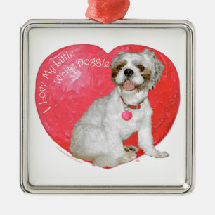 Shih Tzu/Lhasa Apso Valentijnsdag Metalen Ornament