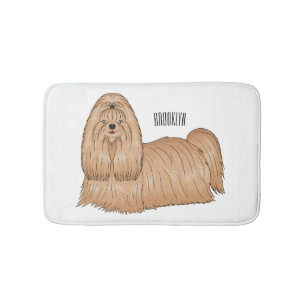 Shih tzu long hair cartoon illustratie badmat