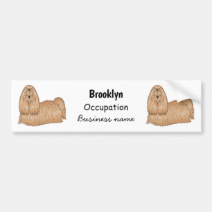 Shih tzu long hair cartoon illustratie bumpersticker