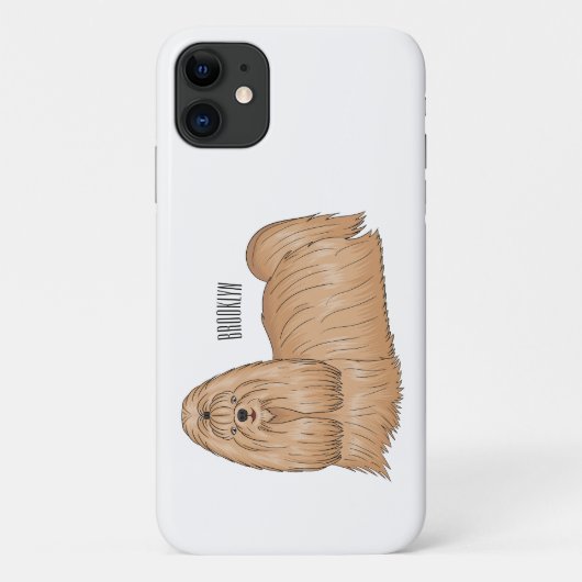 Shih tzu long hair cartoon illustratie Case-Mate iPhone case (Achterkant)