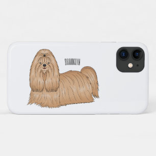 Shih tzu long hair cartoon illustratie iPhone 11 hoesje