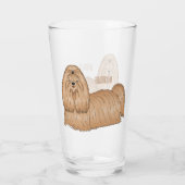 Shih tzu long hair cartoon illustratie glas (Achterkant)