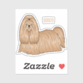 Shih tzu long hair cartoon illustratie sticker (Vel)