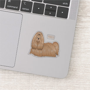 Shih tzu long hair cartoon illustratie sticker