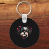 Shih Tzu Love Heart For Valentines Day On Shih Tzu Sleutelhanger (Voorkant)