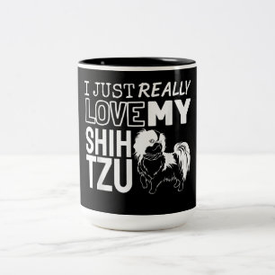 Shih Tzu Lover  Ik hou echt van mijn sjiitische Tz Tweekleurige Koffiemok