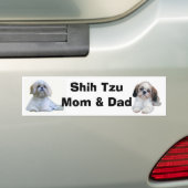 Shih Tzu Ma & Dad Bumpersticker (Op auto)