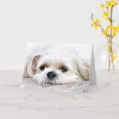 Shih Tzu manque ta carte (Fleur jaune)