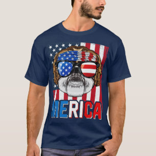 Shih Tzu Merica, 4 juli Dog American Puppy Pat T-shirt