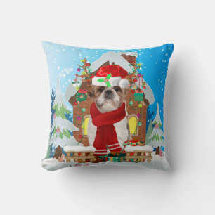 Shih Tzu met kerstcadeaus Kussen