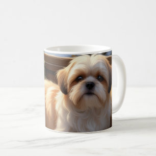 Shih Tzu met kerstverlichting Vakantie Koffiemok