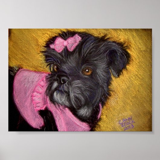 Shih-tzu met Roze Bow Poster (Voorkant)