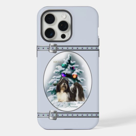 Shih Tzu Mignon Bleu Noël Vacances (Verso)