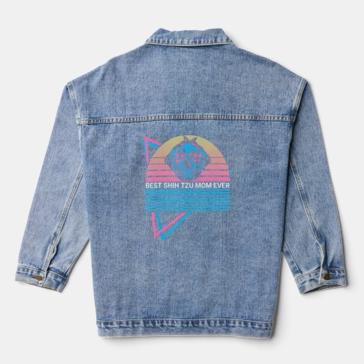 Shih Tzu Mom Ever Dog Denim Jacket (Achterkant)