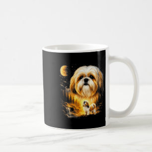 Shih tzu naar de maan jankend vintage 90s grappige koffiemok