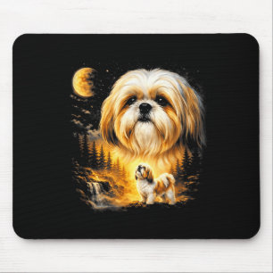 Shih tzu naar de maan jankend vintage 90s grappige muismat