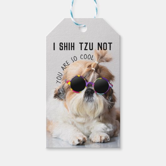 Shih Tzu Niet leuk leuke hondenliefhebbers Custom Cadeaulabel (Voorkant)