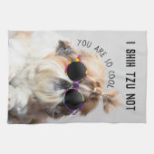 Shih Tzu Niet leuk leuke hondenliefhebbers Custom Theedoek (Horizontaal)