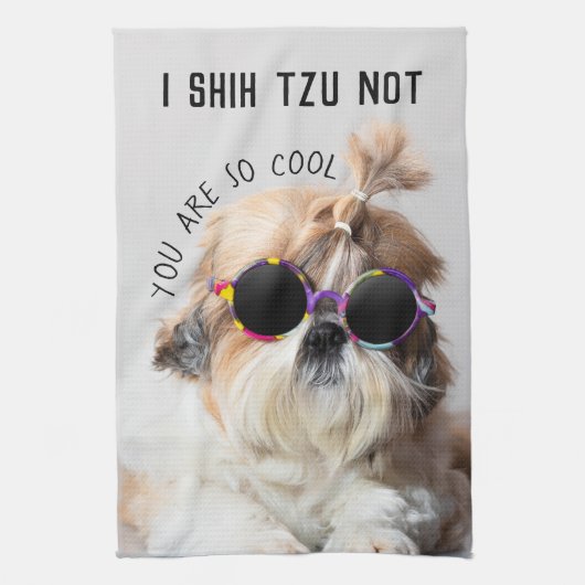 Shih Tzu Niet leuk leuke hondenliefhebbers Custom Theedoek (Verticaal)