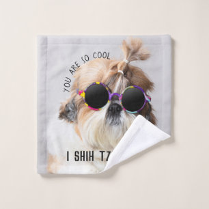 Shih Tzu Niet leuk leuke hondenliefhebbers Custom Washandje