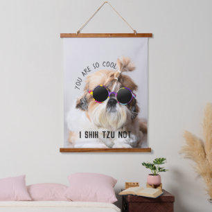Shih Tzu Niet leuk lieve hondenliefhebbers Aangepa Hangend Wandkleed