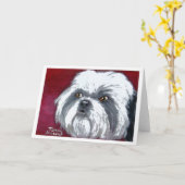 Shih Tzu Notecard Kaart (Gele Bloem)