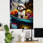 Shih Tzu op een peddel: Een Schilderachtig avontuu Poster (Thuiskantoor)