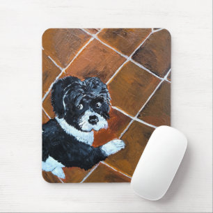 Shih Tzu op terras schilderij van Alfred Fox Muismat