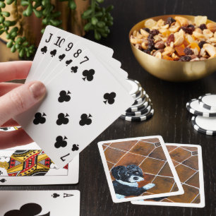 Shih Tzu op terrasschildering van Alfred Fox Pokerkaarten