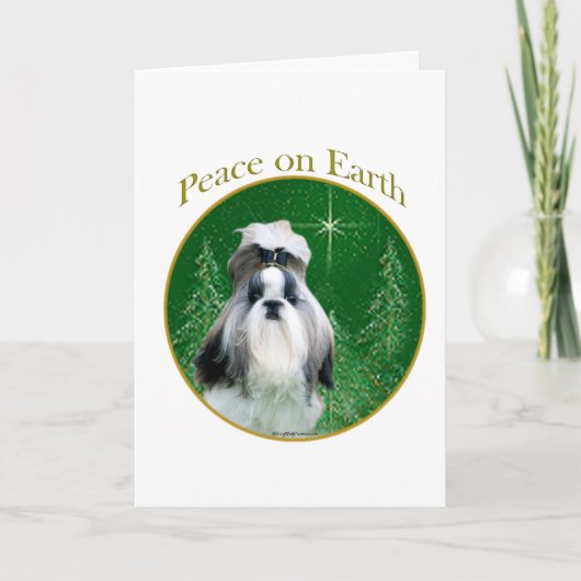 Shih Tzu Peace Feestdagen Kaart (Voorkant)