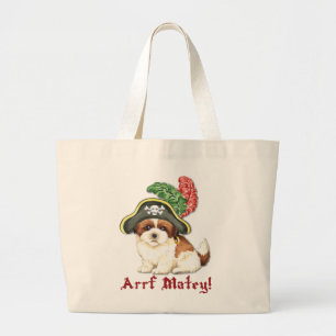 Shih Tzu Pirate Grote Tote Bag