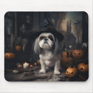 Shih Tzu Pompoenen Halloween Griezelen Muismat