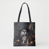 Shih Tzu Pumpkins Halloween eng Draagtas (Voorkant)