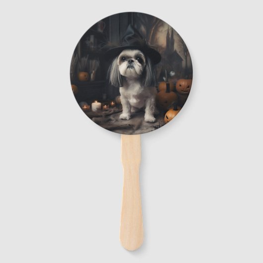 Shih Tzu Pumpkins Halloween eng Handwaaier (Achterkant)