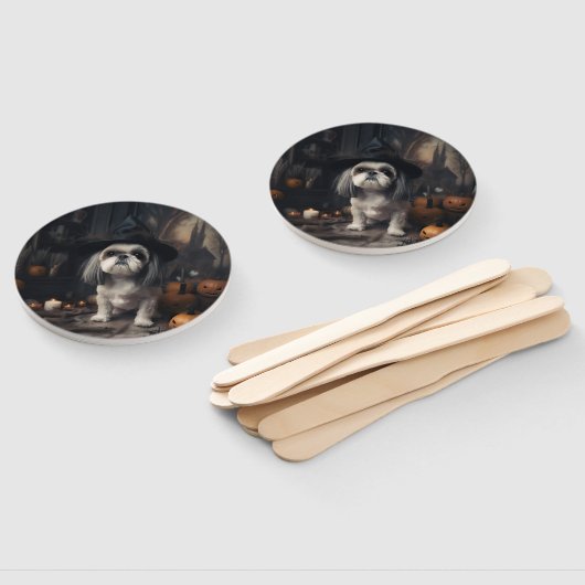 Shih Tzu Pumpkins Halloween eng Handwaaier (Niet-gemonteerd)