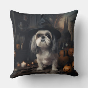 Shih Tzu Pumpkins Halloween eng Kussen