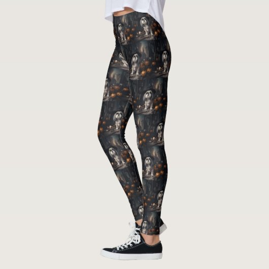 Shih Tzu Pumpkins Halloween eng Leggings (Links)
