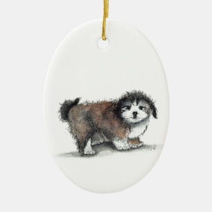 Shih tzu Puppy Dog, Pet Keramisch Ornament