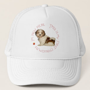 Shih Tzu Puppy Eerste Kerstmis Trucker Pet